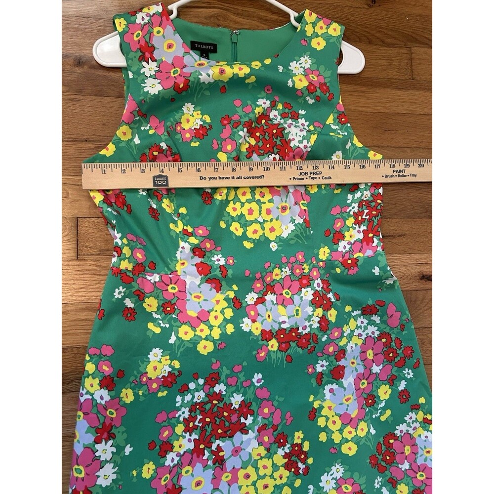 Talbots Floral Springtime Shift Dress Size 6 Cotton Summer Preppy Career Chic - Picture 8 of 10